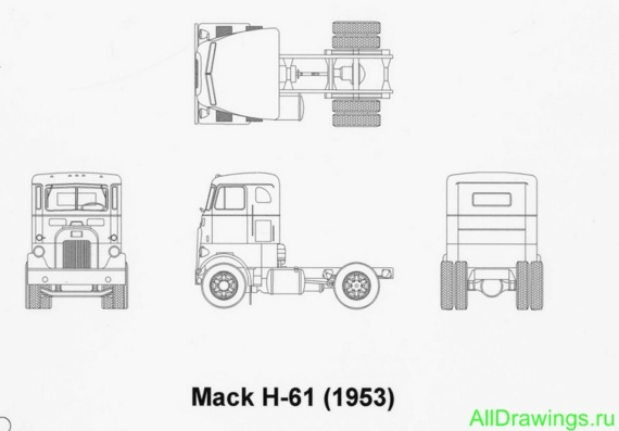 Mack H-61 чертежи (рисунки) грузовика